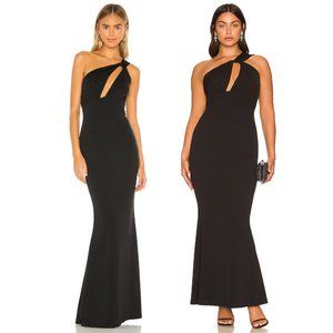 Katie May Edgy Dress in Black Maxi Gown - Medium M